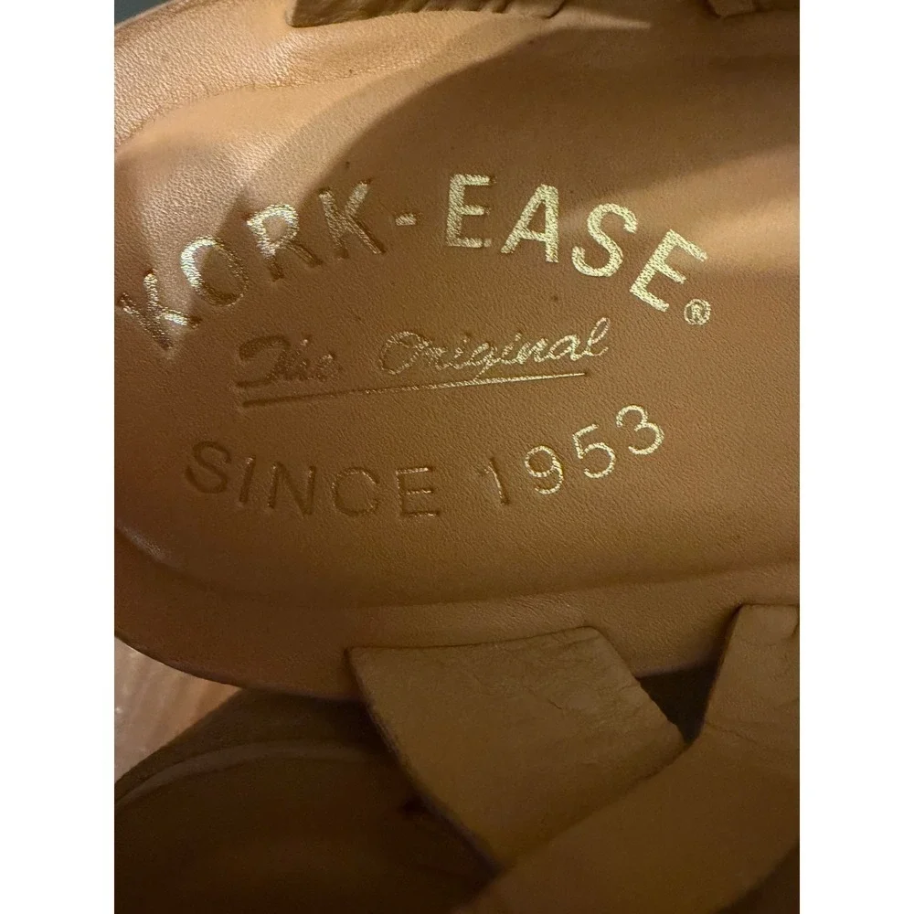 Kork-Ease Ava Classic Natural Vachetta Leather Wedge Heeled Sandal Tan Size 10